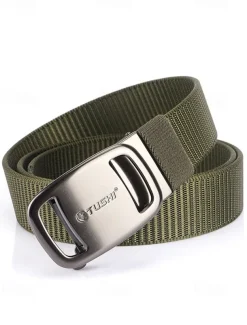 Men's Tactical Nylon Belt – Durable Military-Style Webbing Belt with Metal Buckle for Outdoor, Hiking, and Workwear