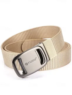 Men's Tactical Nylon Belt – Durable Military-Style Webbing Belt with Metal Buckle for Outdoor, Hiking, and Workwear