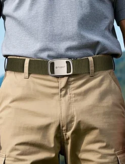 Men's Tactical Nylon Belt – Durable Military-Style Webbing Belt with Metal Buckle for Outdoor, Hiking, and Workwear