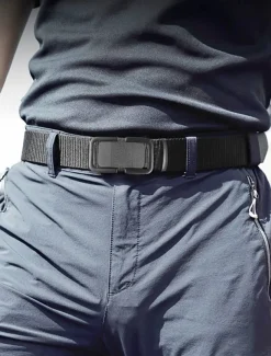 Men's Tactical Nylon Belt with Heavy-Duty Quick-Release Buckle, Adjustable Durable Design for Outdoor Activities, Hiking, and Casual Wear
