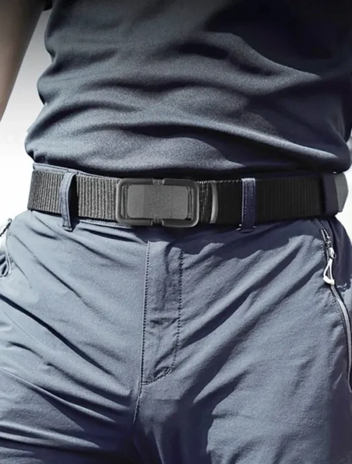 Men's Tactical Nylon Belt with Heavy-Duty Quick-Release Buckle, Adjustable Durable Design for Outdoor Activities, Hiking, and Casual Wear