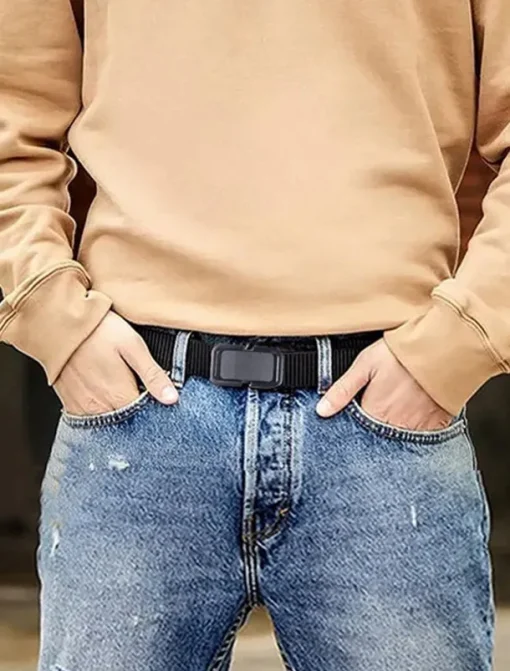 Men's Tactical Nylon Belt with Heavy-Duty Quick-Release Buckle, Adjustable Durable Design for Outdoor Activities, Hiking, and Casual Wear