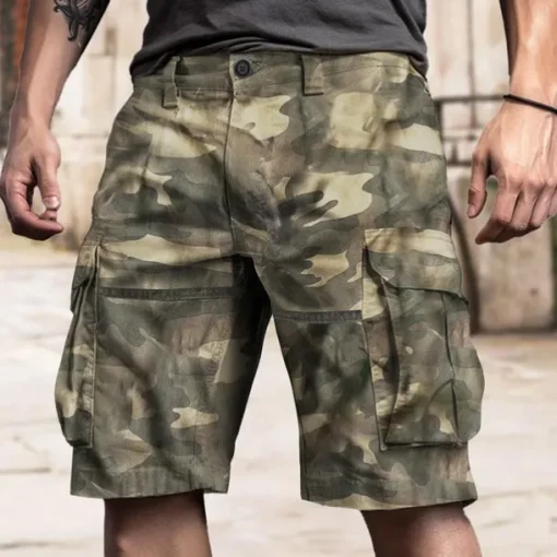 Men's Tactical Shorts Cargo Shorts Shorts Buttons Multi Pocket Plain Wearable Short Outdoor Daily Camping & Hiking Fashion Classic White Royal Blue