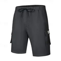 Men's Tactical Shorts Cargo Shorts Shorts Drawstring Elastic Waist Multi Pocket Plain Wearable Short Outdoor Daily Going out Fashion Classic Black Army Green