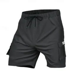 Men's Tactical Shorts Cargo Shorts Shorts Drawstring Elastic Waist Multi Pocket Plain Wearable Short Outdoor Daily Going out Fashion Classic Black Army Green