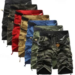 Men's Tactical Shorts Cargo Shorts Camo Shorts Summer Shorts Solid Color Camo / Camouflage Ripstop Breathable Shorts Military Black Army Green