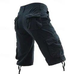 Men's Tactical Shorts Cargo Shorts Shorts Buttons Multi Pocket Plain Wearable Knee Length Outdoor Daily Camping & Hiking Fashion Classic Black Army Green