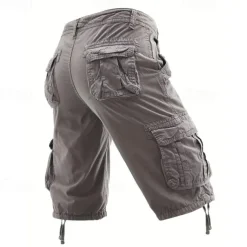 Men's Tactical Shorts Cargo Shorts Shorts Buttons Multi Pocket Plain Wearable Knee Length Outdoor Daily Camping & Hiking Fashion Classic Black Army Green