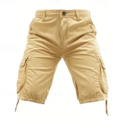 Men's Tactical Shorts Cargo Shorts Shorts Buttons Multi Pocket Plain Wearable Knee Length Outdoor Daily Camping & Hiking Fashion Classic Black Army Green