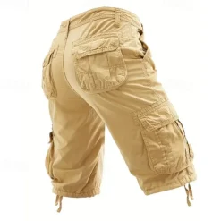 Men's Tactical Shorts Cargo Shorts Shorts Buttons Multi Pocket Plain Wearable Knee Length Outdoor Daily Camping & Hiking Fashion Classic Black Army Green