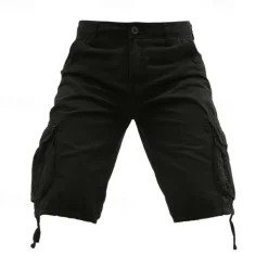 Men's Tactical Shorts Cargo Shorts Shorts Buttons Multi Pocket Plain Wearable Knee Length Outdoor Daily Camping & Hiking Fashion Classic Black Army Green