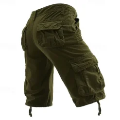 Men's Tactical Shorts Cargo Shorts Shorts Buttons Multi Pocket Plain Wearable Knee Length Outdoor Daily Camping & Hiking Fashion Classic Black Army Green