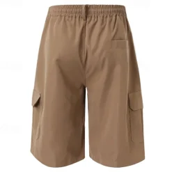 Men's Tactical Shorts Cargo Shorts Shorts Drawstring Elastic Waist Multi Pocket Plain Wearable Short Outdoor Daily Camping & Hiking Fashion Classic Black Navy Blue