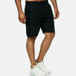 Men's Tactical Shorts Cargo Shorts Shorts Drawstring Elastic Waist Multi Pocket Plain Wearable Short Outdoor Daily Camping & Hiking Fashion Classic Black Navy Blue