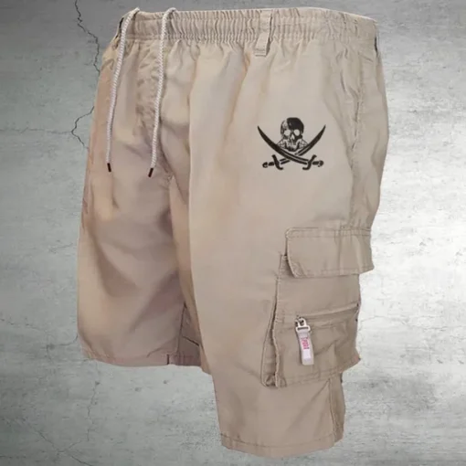 Men's Tactical Shorts Cargo Shorts Shorts Drawstring Elastic Waist Multi Pocket Skull Wearable Short Outdoor Daily Camping & Hiking Fashion Classic Black Army Green
