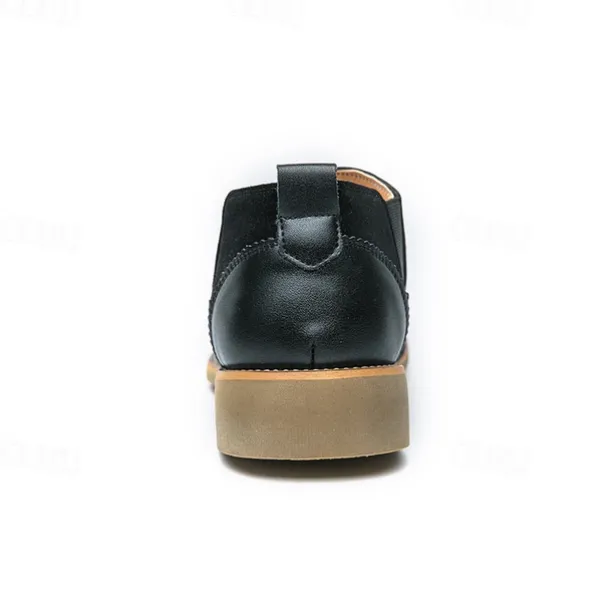 Men's Tan Chelsea Boots with Faux Leather and Suede Upper – Slip-On Elastic Design, Casual and Comfortable for Daily Wear or Semi-Formal Occasions