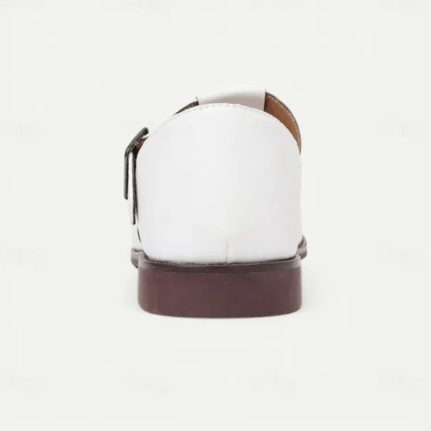 Men's Tan Faux Leather Open-Toe Sandals with Adjustable Buckle Strap, Casual Style for Everyday Wear