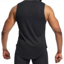 Men's Tank Top Fitness Tank Tank Undershirt Crew Neck Sleeveless Sport Casual Daily Gym Breathable Soft Plain Black Yellow Activewear Fashion Basic