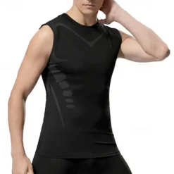 Men's Tank Top Fitness Tank Tank Undershirt Crew Neck Sleeveless Sport Casual Daily Gym Breathable Soft Color Block Black White Activewear Fashion Basic