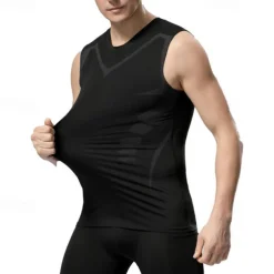 Men's Tank Top Fitness Tank Tank Undershirt Crew Neck Sleeveless Sport Casual Daily Gym Breathable Soft Color Block Black White Activewear Fashion Basic