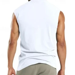 Men's Tank Top Henley Shirt Vest Top Undershirt Sleeveless Henley Summer Plain Fashion Designer Muscle Buttons Outdoor Street Going out Black White Khaki Top Tee for Men