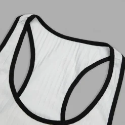 Men's Tank Top Rib Knit Top Wife beater Shirt Sleeveless Crew Neck Summer Color Block Pit Strip Fashion Designer Muscle Outdoor Going out Gym Black White Pink Top Tee for Men