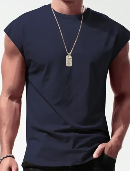 Men's Tank Top Vest Top Undershirt Sleeveless Shirt Plain Crew Neck Outdoor Going out Sleeveless Clothing Apparel Fashion Designer Muscle