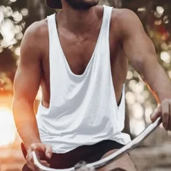 Men's Tank Top Vest Top Undershirt Sleeveless Shirt Sleeveless Crew Neck Summer Solid Color Simple Casual Comfortable Vacation Street Daily Black White Yellow Top Tee for Men