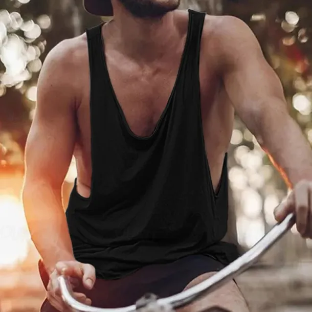 Men's Tank Top Vest Top Undershirt Sleeveless Shirt Sleeveless Crew Neck Summer Solid Color Simple Casual Comfortable Vacation Street Daily Black White Yellow Top Tee for Men