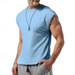 Men's Tank Top Vest Top Undershirt Sleeveless Shirt Sleeveless Crew Neck Spring & Summer Plain Fashion Designer Basic Vacation Street Going out White Wine Dark Navy Top Tee for Men