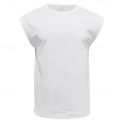 Men's Tank Top Vest Top Undershirt Sleeveless Shirt Sleeveless Crew Neck Spring & Summer Plain Fashion Designer Basic Vacation Street Going out White Wine Dark Navy Top Tee for Men