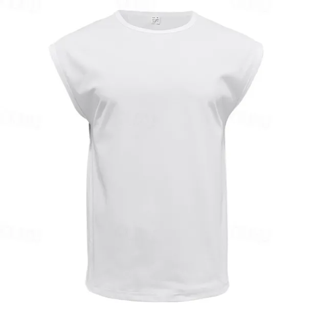 Men's Tank Top Vest Top Undershirt Sleeveless Shirt Sleeveless Crew Neck Spring & Summer Plain Fashion Designer Basic Vacation Street Going out White Wine Dark Navy Top Tee for Men