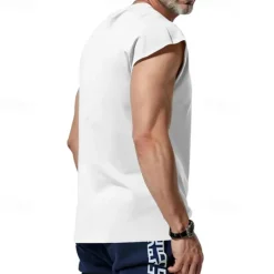 Men's Tank Top Vest Top Undershirt Sleeveless Shirt Sleeveless Crew Neck Spring & Summer Plain Fashion Designer Basic Vacation Street Going out White Wine Dark Navy Top Tee for Men