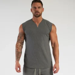 Men's Tank Top Vest Top Undershirt Sleeveless Shirt Sleeveless V Neck Summer Plain Sports Fashion Lightweight Vacation Casual Holiday Black White Army Green Top Tee for Men