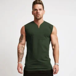 Men's Tank Top Vest Top Undershirt Sleeveless Shirt Sleeveless V Neck Summer Plain Sports Fashion Lightweight Vacation Casual Holiday Black White Army Green Top Tee for Men