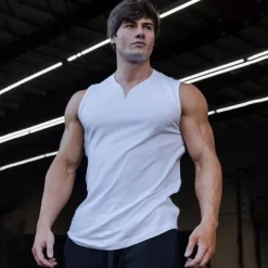 Men's Tank Top Vest Top Undershirt Sleeveless Shirt Sleeveless V Neck Summer Plain Sports Fashion Lightweight Vacation Casual Holiday Black White Army Green Top Tee for Men