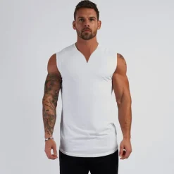 Men's Tank Top Vest Top Undershirt Sleeveless Shirt Sleeveless V Neck Summer Plain Sports Fashion Lightweight Vacation Casual Holiday Black White Army Green Top Tee for Men