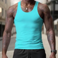 Men's Tank Top Vest Top Undershirt Sleeveless Shirt Sleeveless Crew Neck Spring & Summer Plain Fashion Designer Basic Vacation Street Going out Black White Wine Top Tee for Men