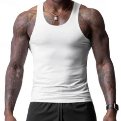 Men's Tank Top Vest Top Undershirt Sleeveless Shirt Sleeveless Crew Neck Spring & Summer Plain Fashion Designer Basic Vacation Street Going out Black White Wine Top Tee for Men