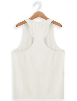 Men's Tank Top Vest Top Undershirt Sleeveless Shirt Sleeveless U Neck Summer Spring Striped Fashion Streetwear Sport Indoor Casual Daily Black White Dark Navy Top Tee for Men