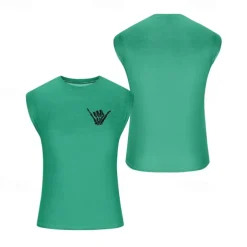 Men's Tank Top Vest Top Undershirt Sleeveless Shirt Sleeveless Crew Neck Summer Hand Fashion Designer Basic Print Vacation Street Going out White Red Blue Top Tee for Men