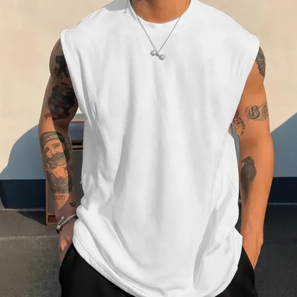 Men's Tank Top Vest Top Undershirt Sleeveless Shirt Sleeveless Crew Neck Summer Plain Fashion Designer Basic Classic Vacation Street Going out Black White Pink Top Tee for Men