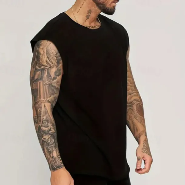 Men's Tank Top Vest Top Undershirt Sleeveless Shirt Sleeveless Crew Neck Summer Plain Fashion Designer Basic Classic Vacation Street Going out Black White Pink Top Tee for Men