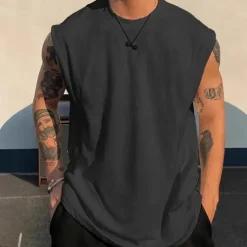 Men's Tank Top Vest Top Undershirt Sleeveless Shirt Sleeveless Crew Neck Summer Plain Fashion Designer Basic Classic Vacation Street Going out Black White Pink Top Tee for Men