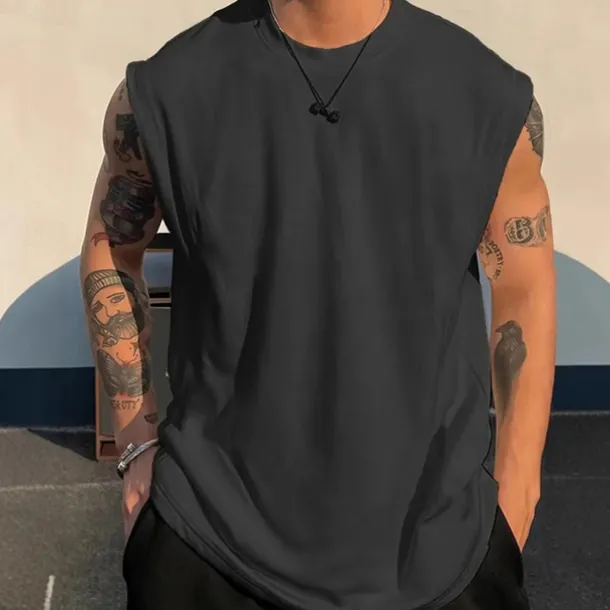 Men's Tank Top Vest Top Undershirt Sleeveless Shirt Sleeveless Crew Neck Summer Plain Fashion Designer Basic Classic Vacation Street Going out Black White Pink Top Tee for Men