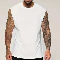 Men's Tank Top Vest Top Undershirt Sleeveless Shirt Sleeveless Crew Neck Summer Plain Fashion Designer Basic Classic Vacation Street Going out Black White Pink Top Tee for Men