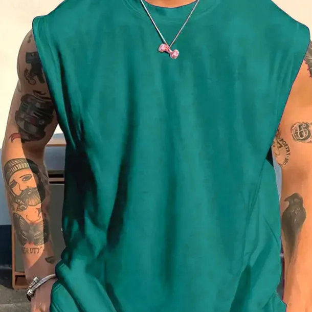 Men's Tank Top Vest Top Undershirt Sleeveless Shirt Sleeveless Crew Neck Summer Plain Fashion Designer Basic Classic Vacation Street Going out Black White Pink Top Tee for Men