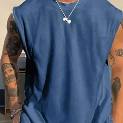 Men's Tank Top Vest Top Undershirt Sleeveless Shirt Sleeveless Crew Neck Summer Plain Fashion Designer Basic Classic Vacation Street Going out Black White Pink Top Tee for Men