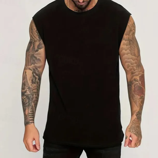 Men's Tank Top Vest Top Undershirt Sleeveless Shirt Sleeveless Crew Neck Summer Plain Fashion Designer Basic Classic Vacation Street Going out Black White Pink Top Tee for Men