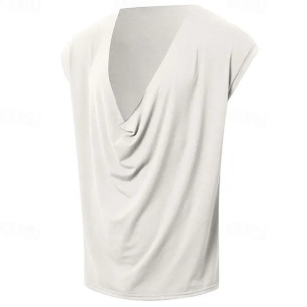 Men's Tank Top Vest Top Undershirt Sleeveless Shirt Sleeveless Deep V Summer Plain Fashion Designer Basic Classic Vacation Street Going out Black White Green Top Tee for Men